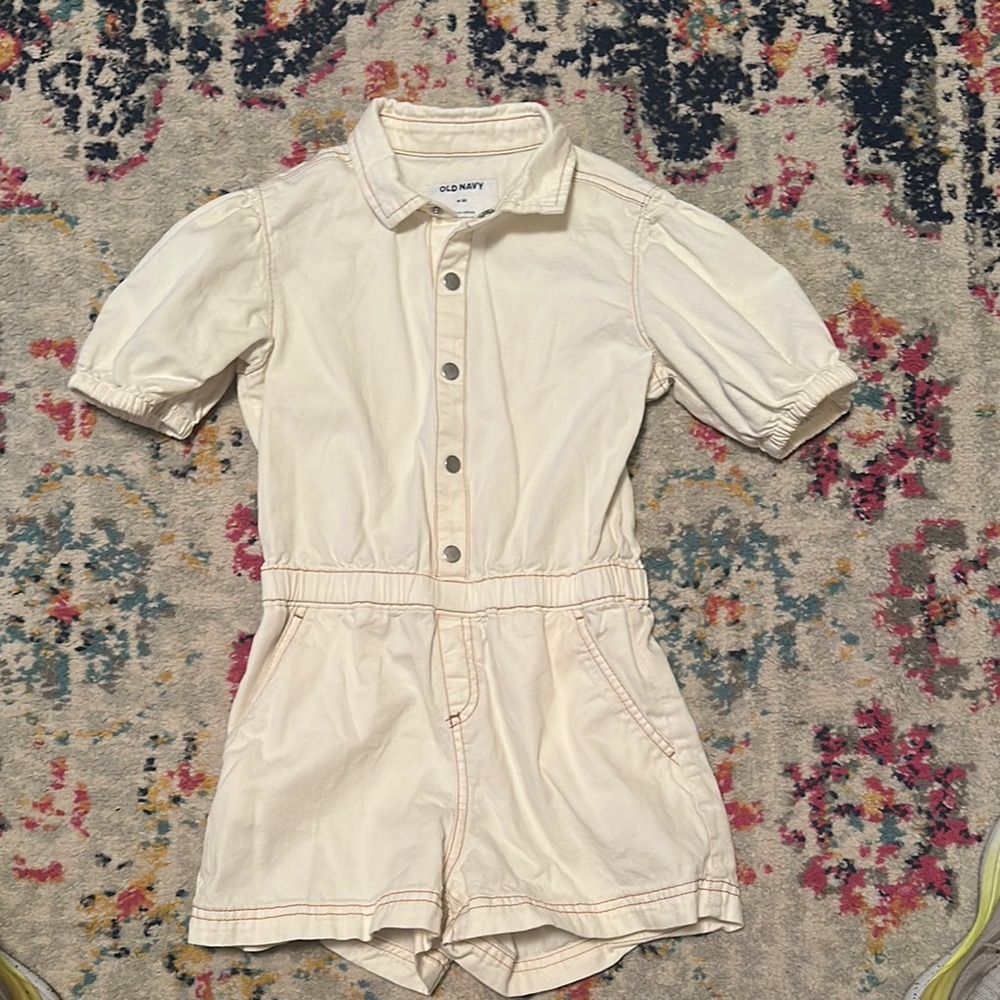 Old Navy Cream Jumpsuit with Chic Detail Design